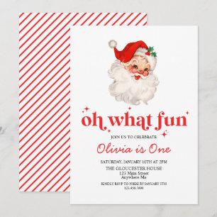 Invitation Retro Père Noël Oh Quel Amusant Anniversaire