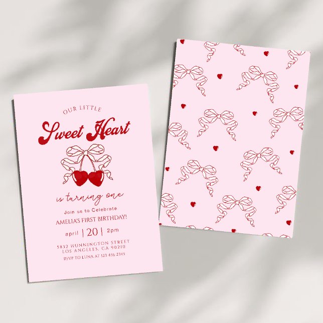 Invitation Rétro Petit amour Valentines Jour Anniversaire (Créateur téléchargé)