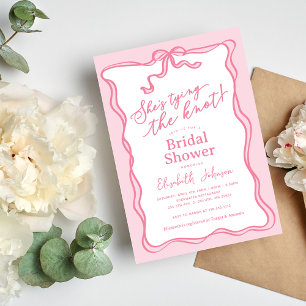 Invitation Retro Pink Bow Elle noue la Fête des mariées de no