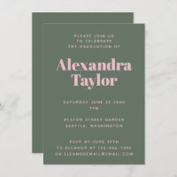 Retro Pink Green mignonne Soirée de Graduation est