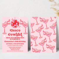 Retro Pink Red Disco Cowgirl 30e anniversaire