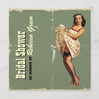 Invitation rétro pin's girl rockabilt bachelorette party
