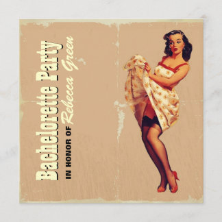 Invitation rétro pin's girl rockabilt bachelorette party