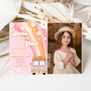 Invitation Retro Rainbow Seven est un Vibe Super 7e anniversa