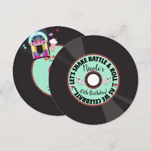 Invitation Retro Record 1950'S 50'S Cinquante Anniversaire