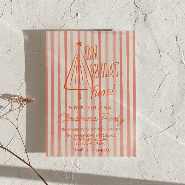 Invitation Retro Red Oh Quel Amusant Noël Dratree Party (Créateur téléchargé)