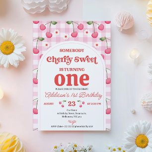 Invitation Retro Rouge Quelqu'un de Cherry Sweet Anniversaire
