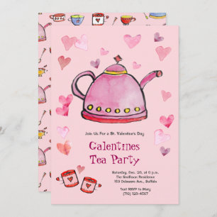 Invitation Retro Saint Valentin Galentines Tea Ladies Déjeune