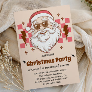 Invitation Retro Santa Fête de Noël   Fêtes de fin d'année Vi