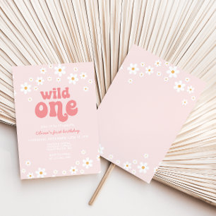 Invitation Rétro sauvage une marguerite boho floral premier a
