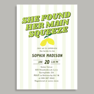 Invitation Retro She Found Her Main Squeeze Bridal Shower