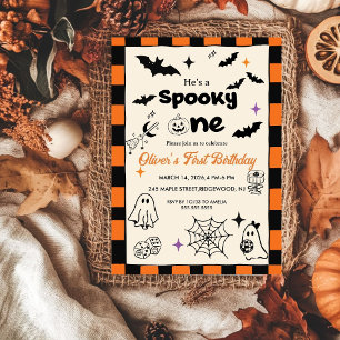 Invitation Rétro Spooky One Premier Anniversaire Halloween 