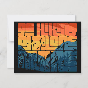 Invitation Retro Sunset Paysage Randonnée Aventure Explorez