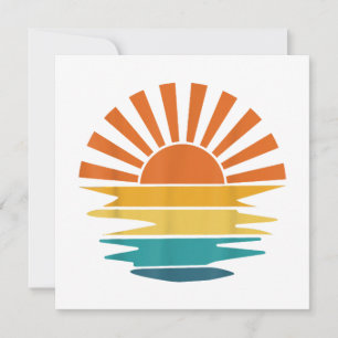Invitation Retro Sunset Rays Wavy Vintage Retro Sunshine Sun