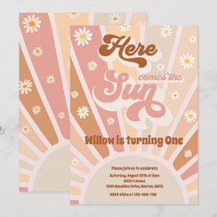 Invitation Retro Sunshine Anniversaire Ici Venez La Fête Du S