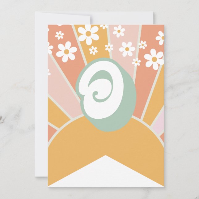 Invitation Retro Sunshine daisy boho floral bannière O (Devant)