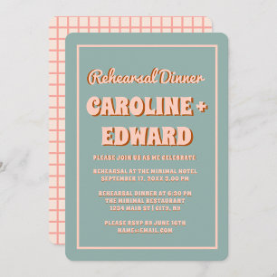 Invitation Retro Super coloré Wavy Boho Rehearsdîner