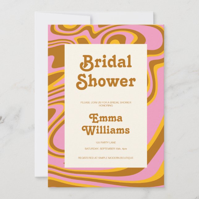Invitation Retro Super de douche nuptiale (Devant)
