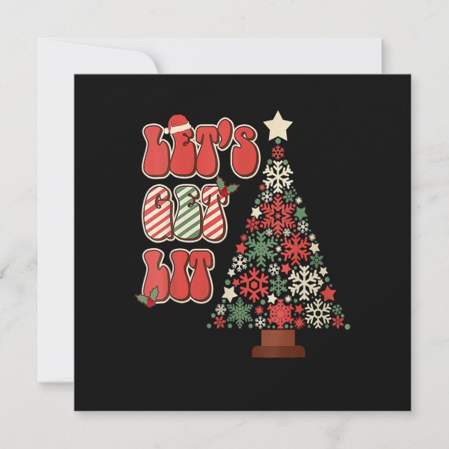 Invitation Retro Super Faisons Lit Funny Arbres de Noël F (Devant)