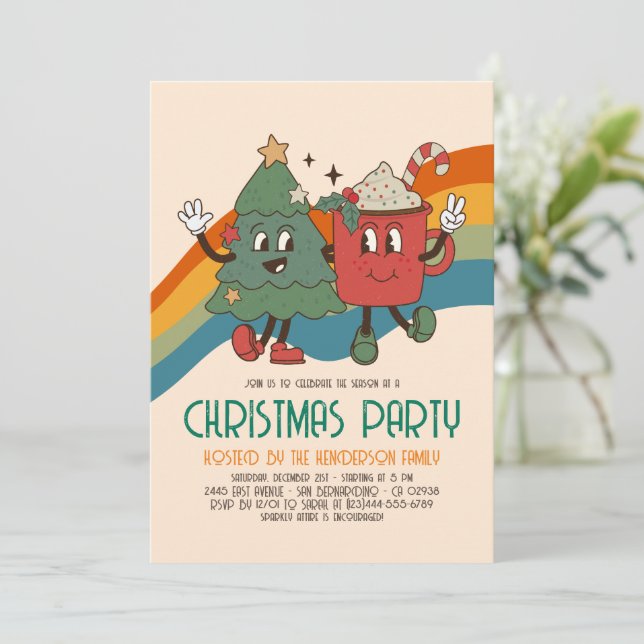 Invitation Retro Super Noël Budget vacances (Debout devant)
