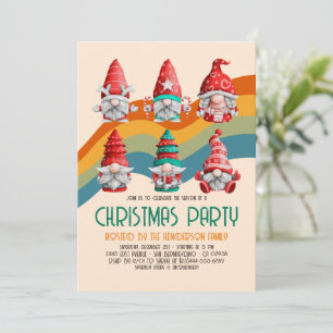 Invitation Retro Super Noël Gnomes Budget Fêtes fériées
