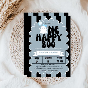 Invitation Retro Super One Happy Boo Boy 1ère fête d'annivers