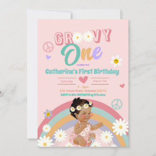 Invitation Retro Super Un Cheveux foncé Premier Anniversaire 