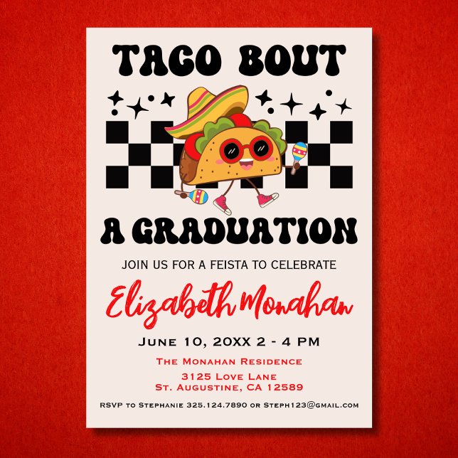 Invitation Retro Taco Bout A Graduation Fiesta Graduation (Créateur téléchargé)