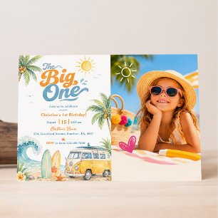 Invitation Rétro The Big One Surf Beach 1er Anniversaire