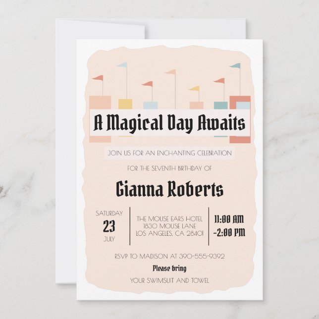 Invitation Retro Theme Park, Carnaval Vintage (Devant)