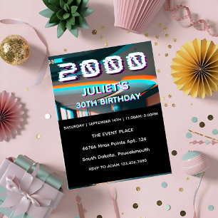 Invitation rétro trente 2000s fête 30e anniversaire