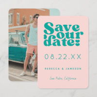 Retro Union rose et mariage Turquoise Enregistrer