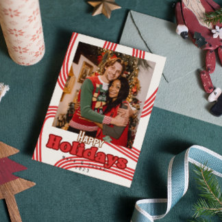 Invitation Retro Vacances Noël amis famille