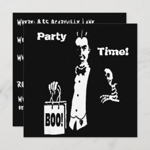 Invitation Retro Vampire Boo Party temps Trick-or-Traiter