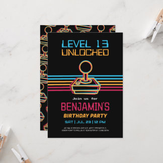 Invitation Retro Vidéo Jeu Garçon