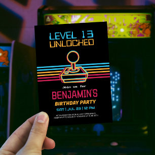 Invitation Retro Vidéo Jeu Garçon