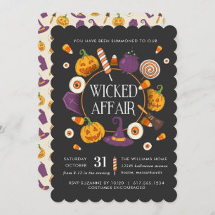 Invitation Retro Wicked Affair Halloween Party