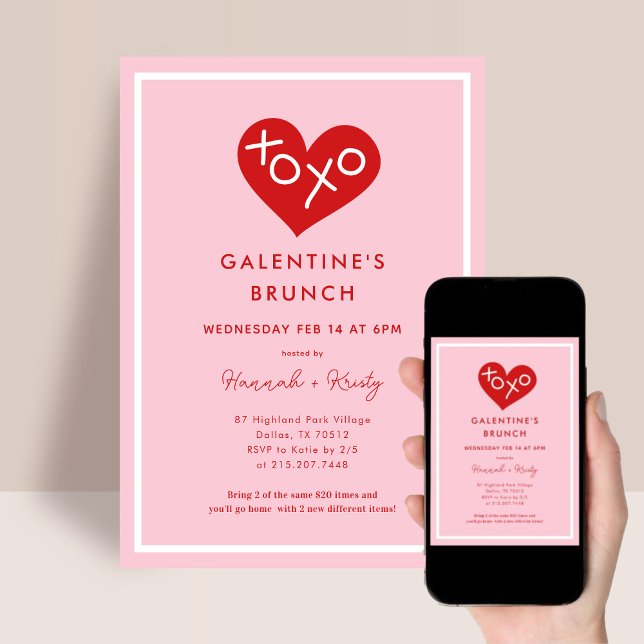 Invitation Retro XOXO Brunch de la Saint-Sylvestre (Créateur téléchargé)