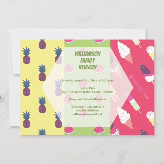 Invitation Retrouvailles de famille d'été (Devant)