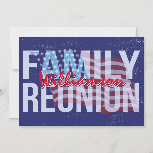 Invitation Retrouvailles de la famille des drapeaux américain (Devant)