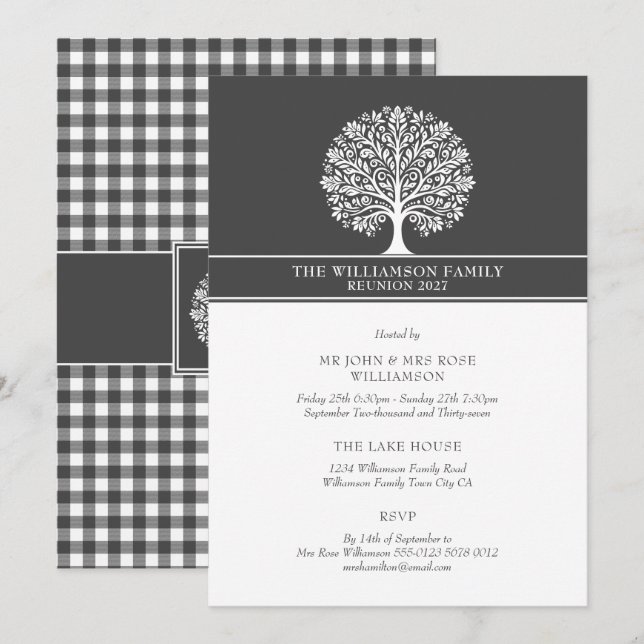 Invitation Retrouvailles familiales élégantes (Devant / Derrière)