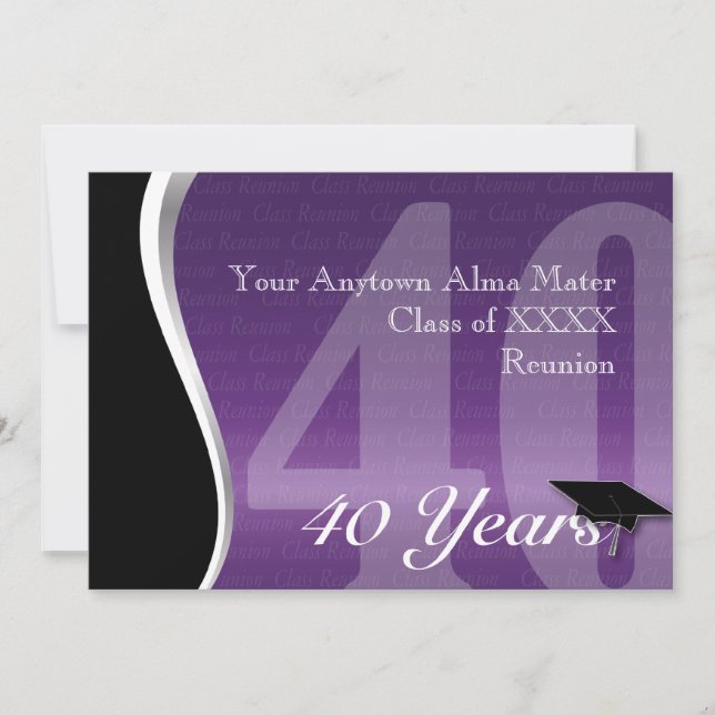 Invitation Retrouvailles personnalisables de 40 ans (Devant)