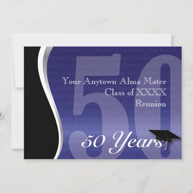 Invitation Retrouvailles personnalisables de 50 ans (Devant)