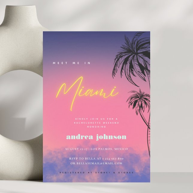 Invitation Retrouvez-moi à Miami | Weekend d'enterrement de v (Créateur téléchargé)