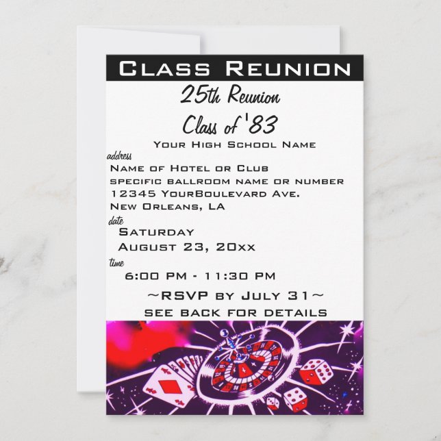 Invitation Réunion de classe (Devant)