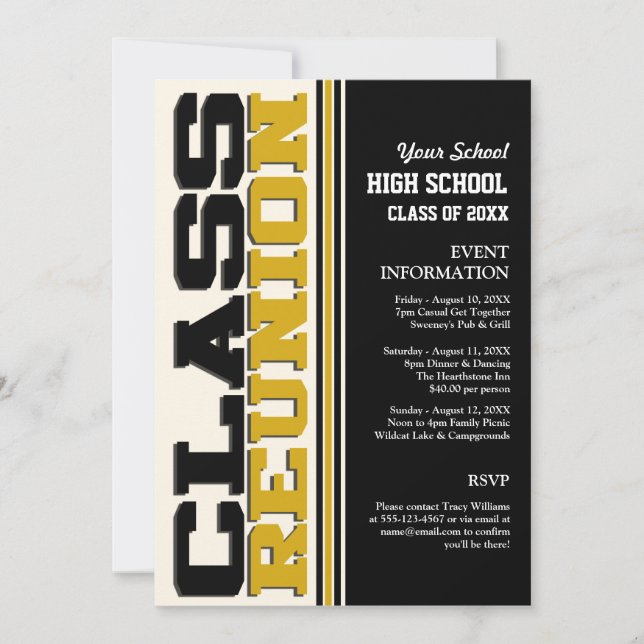 Invitation Réunion de classe personnalisable (Devant)
