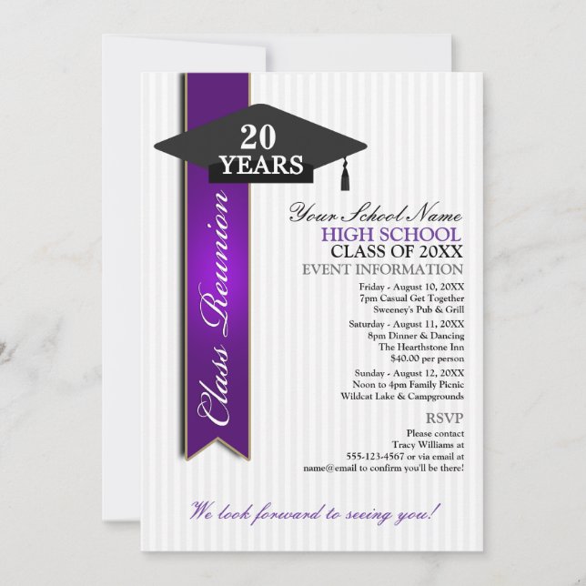 Invitation Réunion de classe secondaire (Devant)