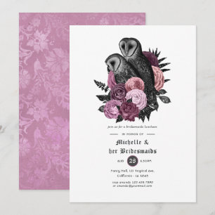Invitation Réunion de demoiselles d'honneur gothique aux hibo
