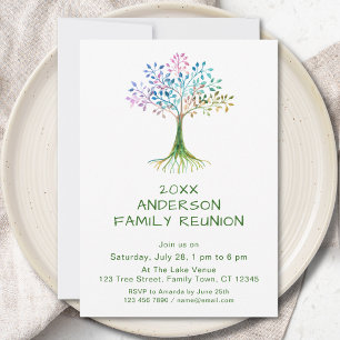 Invitation Réunion de famille Arbre généalogique 