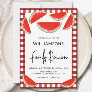 Invitation Réunion de famille aux pastèques d'été 